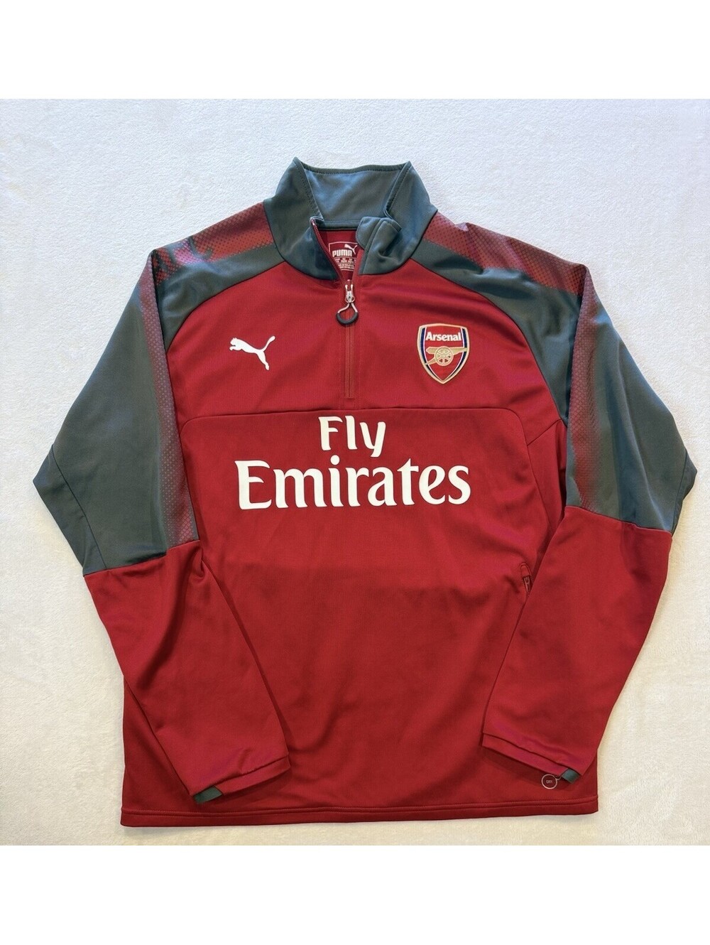 Puma Arsenal 1/4 Zip L/S Training Top Red XL Medium Premier League Football